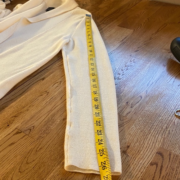 Eileen Fisher Open Front Ivory Women's  Merino Wool Cardigan M - Picture 13 of 15